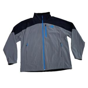 North Face Shellrock Jacket Mens XXL 2XL Gray Black Soft Shell Full Zip Gorpcore